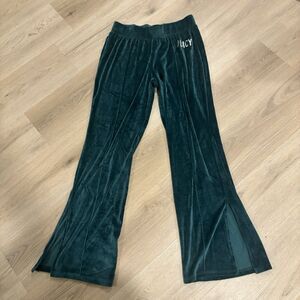 Juicy Couture velour sweatpants green turquoise womens size small flared